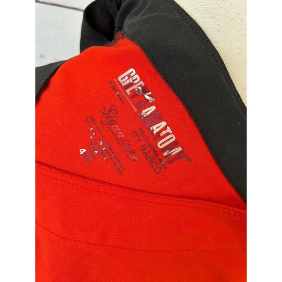 Greys Anatomy Signature Scrub Top Plus Size 4XL 4X Red Black 2140X Nursing Shirt - Picture 4 of 10